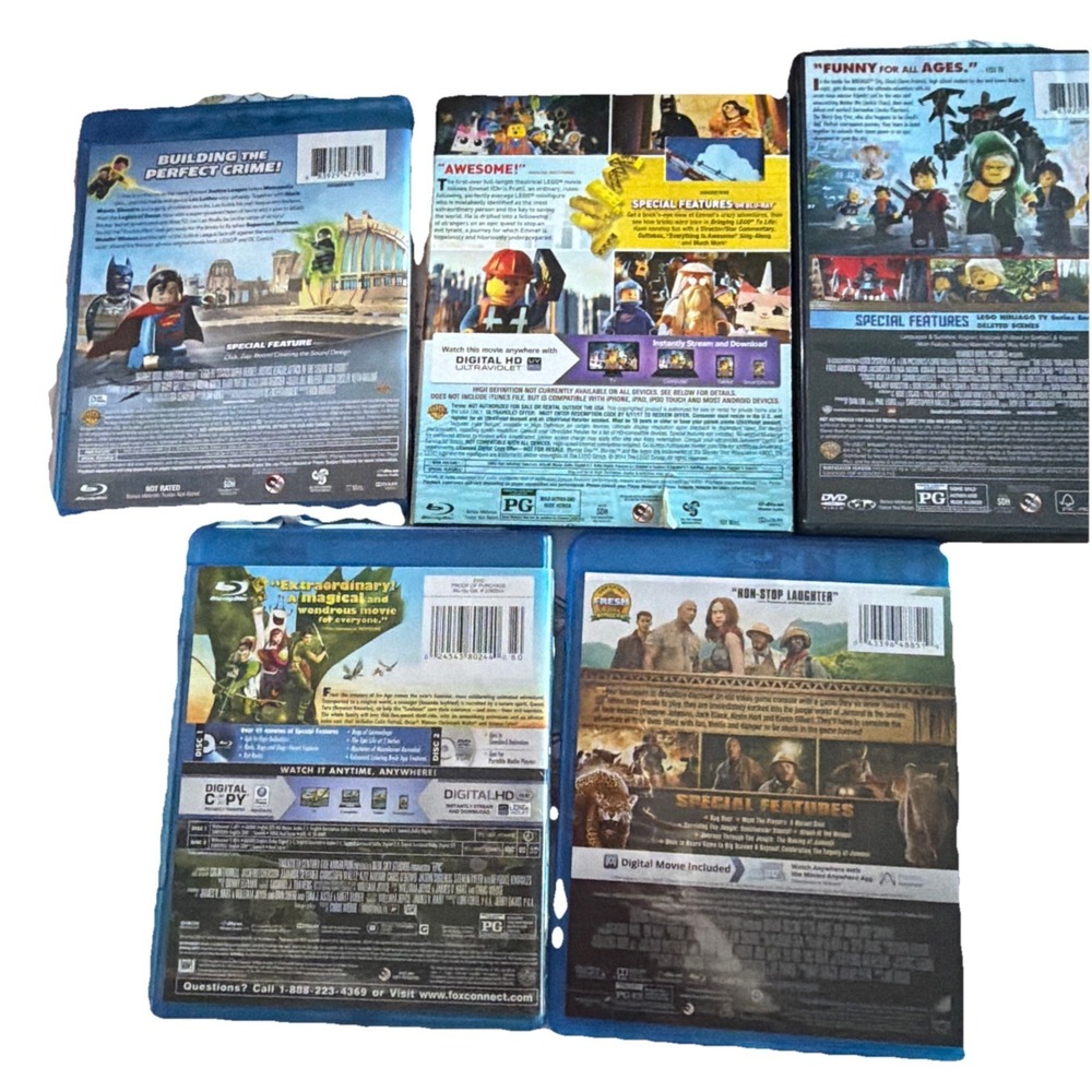 lot 5 blu-ray DVD WB animation wholesale lot Jumanji, The Lego‎ Movies + More - Picture 3 of 12